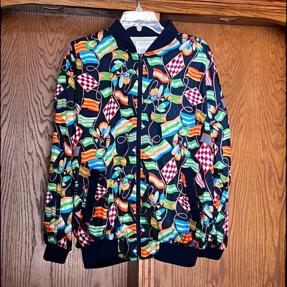 Vintage Adolfo sport Nautical-theme Bomber jacket Sz M